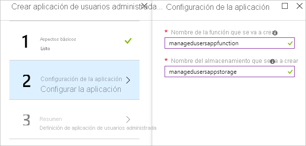 Configuración de la aplicación