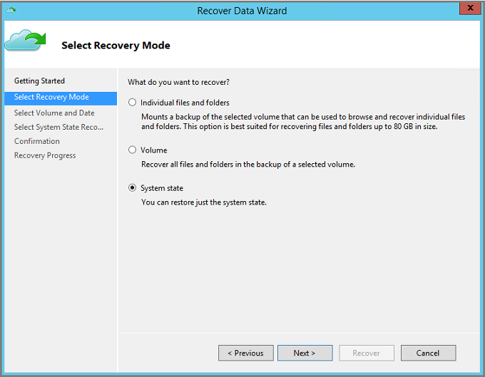 Restauración del estado del sistema a Windows Server - Azure Backup |  Microsoft Learn