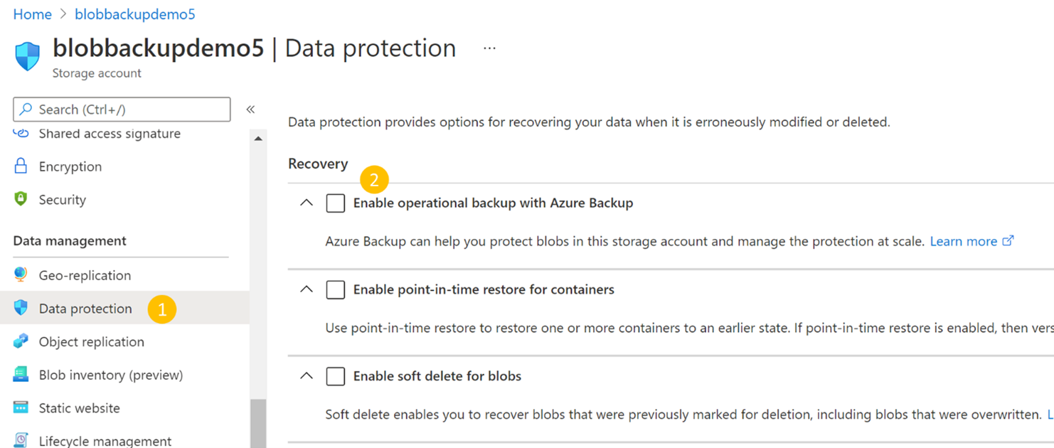 Copia de seguridad operativa mediante Azure Backup