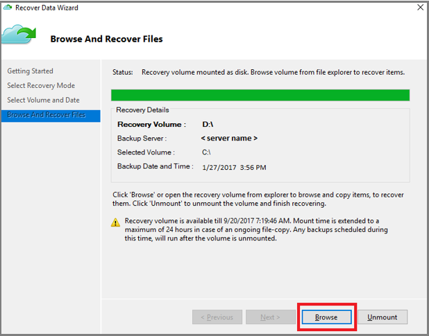 Tutorial: Recuperar elementos en Windows Server - Azure Backup | Microsoft  Learn