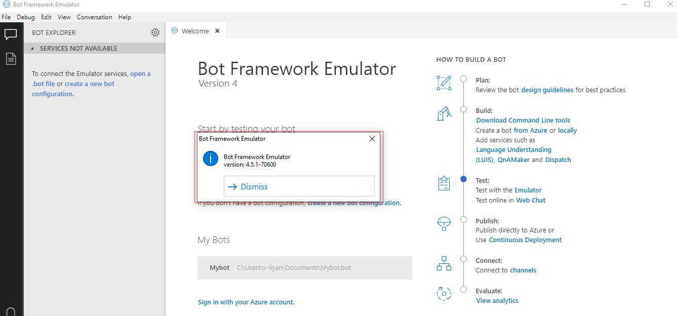 Depuración de un bot con middleware de inspección en Bot Framework SDK - Bot  Service | Microsoft Learn