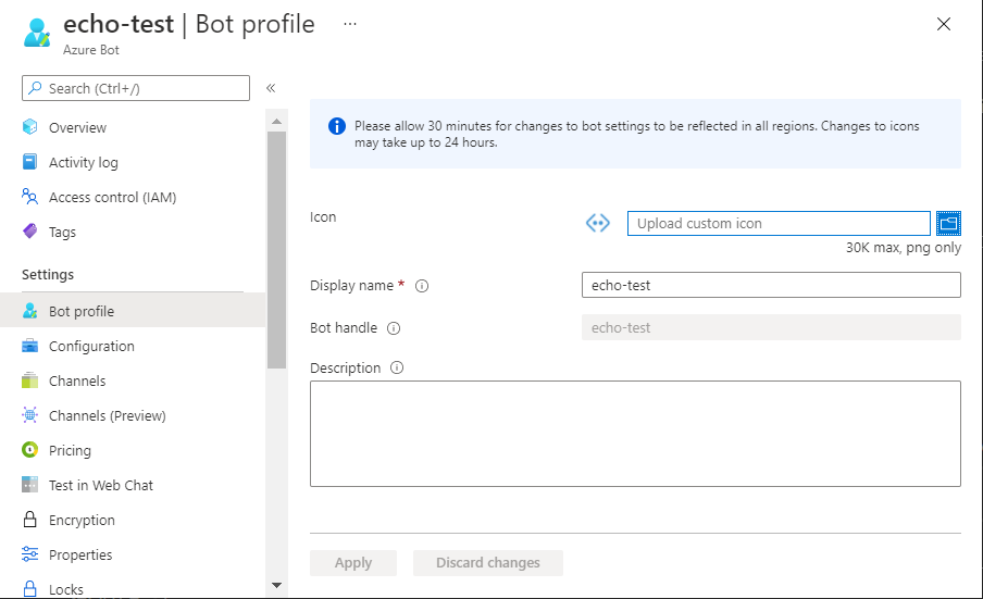 Configuración de las opciones del bot: Bot Service - Bot Service | Microsoft  Learn