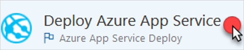 Captura de pantalla de la opción para seleccionar Implementación de Azure App Service.