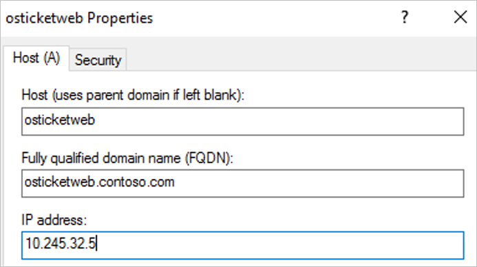 Captura de pantalla que muestra la actualización de un registro DNS.