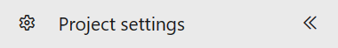 Captura de pantalla del botón de configuración del proyecto de Azure DevOps.