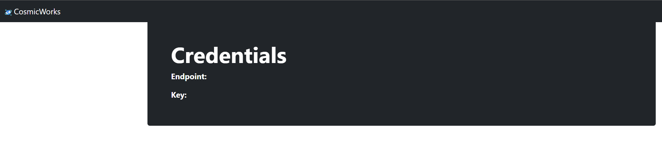 Captura de pantalla de la aplicación web en su estado predeterminado sin credenciales.