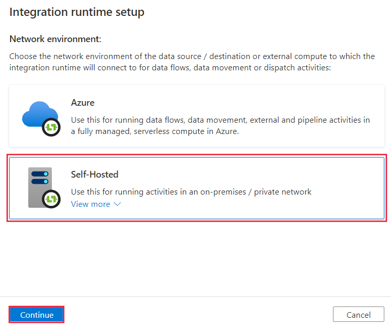 Create a selfhosted IR