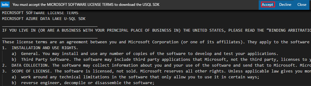 Aceptación de los Términos de licencia del software de Microsoft