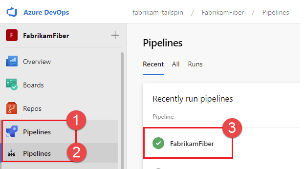 Azure Pipelines landing page.