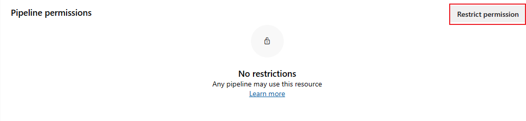 Captura de pantalla de la opción de restringir el acceso para una conexión de servicio individual.