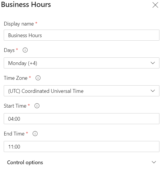 Configurar comprobaciones en horario comercial.