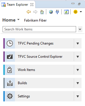 Eclipse, Team Explorer, control de código fuente de TFVC