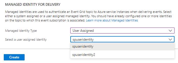Enable user-assigned identity on an event subscription
