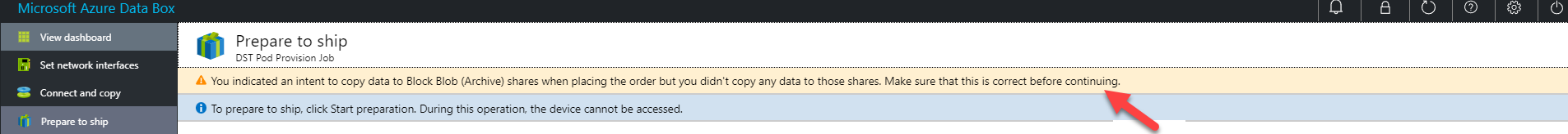 Captura de pantalla del error de que no hay archivo de datos.
