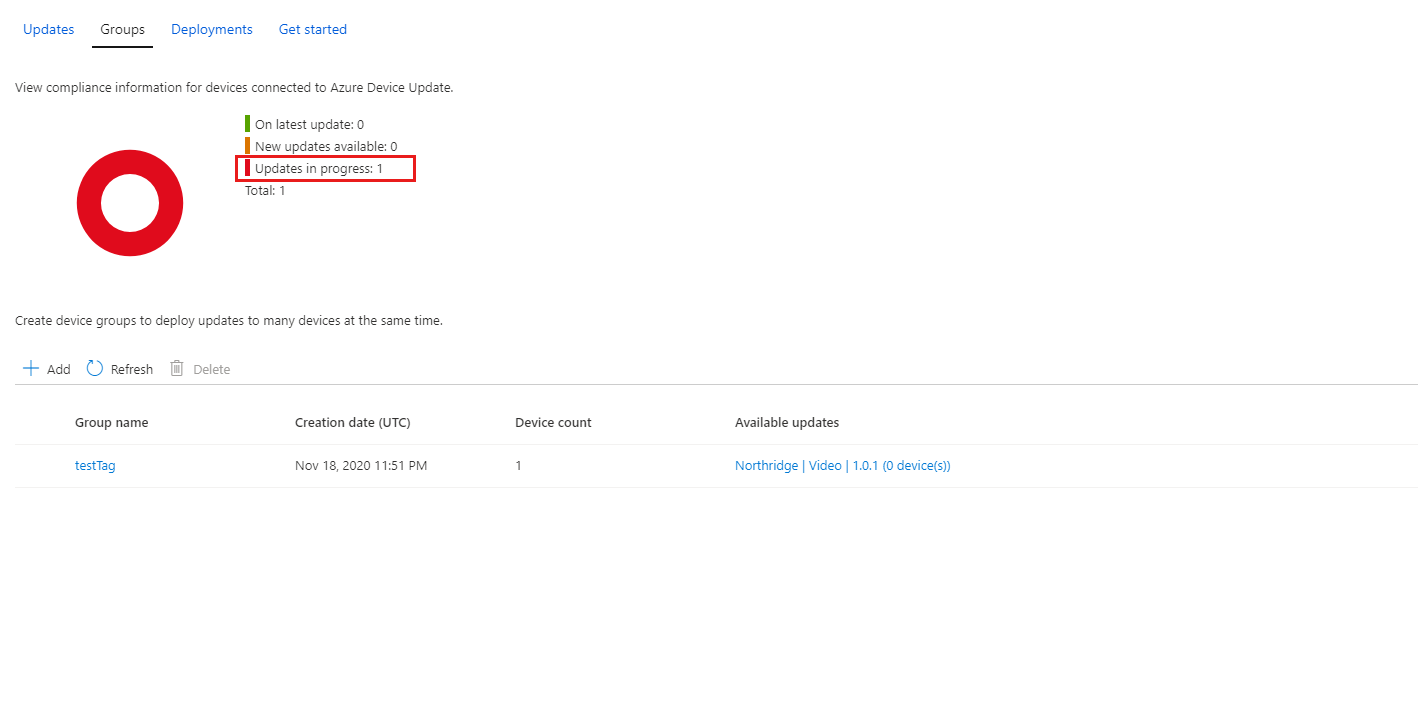 Screenshot that shows Updates in progress.