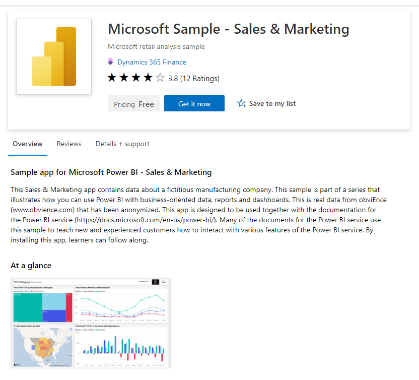 Ilustración de cómo aparece esta oferta en Microsoft AppSource.