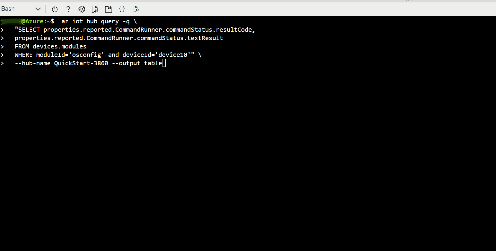Captura de pantalla que muestra cómo obtener el resultado de cualquier comando como ping para un único dispositivo mediante Bash