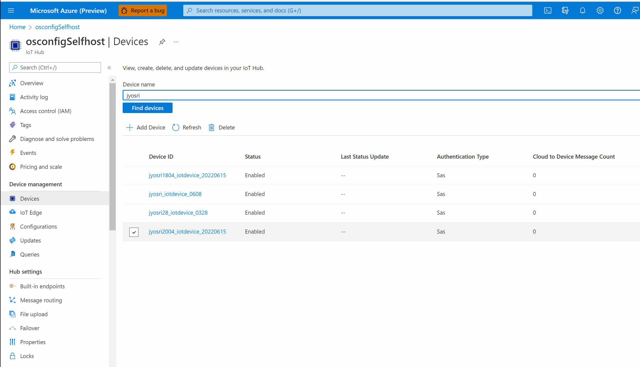 Captura de pantalla que muestra cómo establecer la propiedad deseada para actualizar la zona horaria en un dispositivo mediante el módulo OSConfig desde Azure Portal