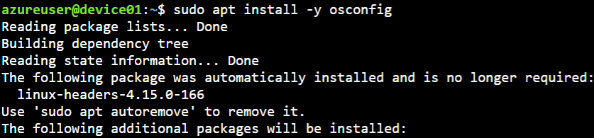 de instalación de sudo apt -y osconfig