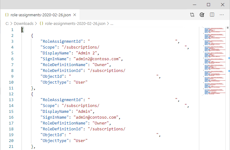 role assignment json