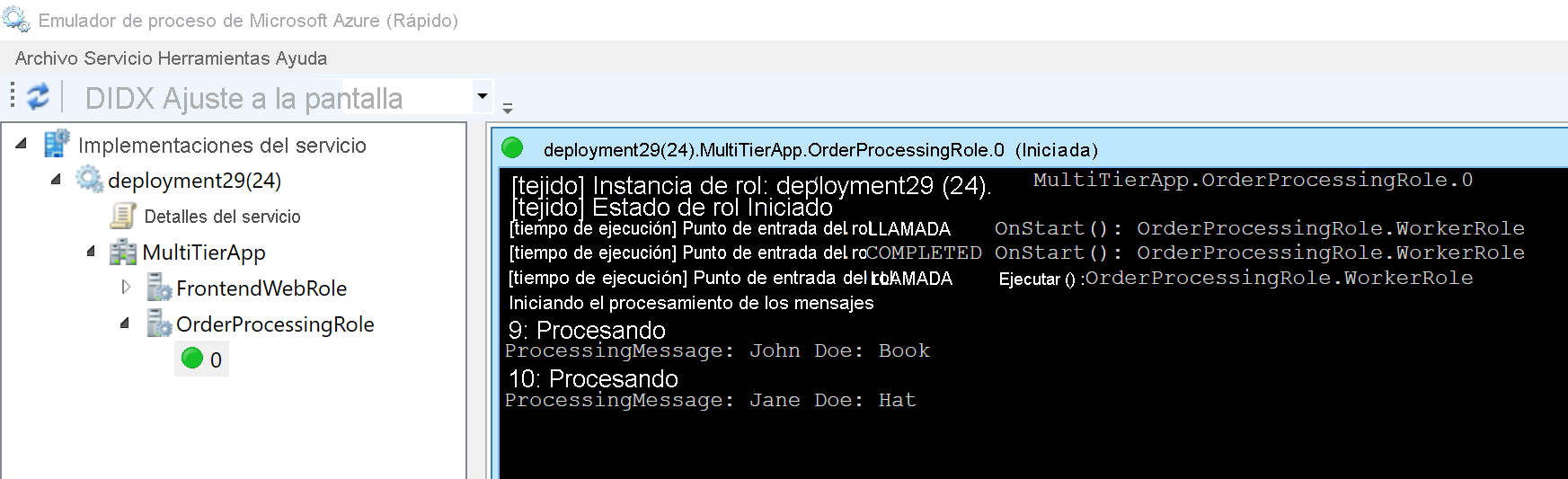 Screenshot of the Microsoft Azure Compute Emulator (Express) dialog box.