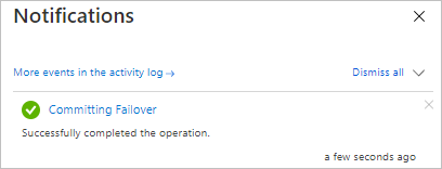 Notificación de éxito del commit