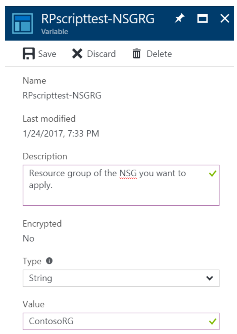 Creación de un nombre de grupo de recursos de NSG