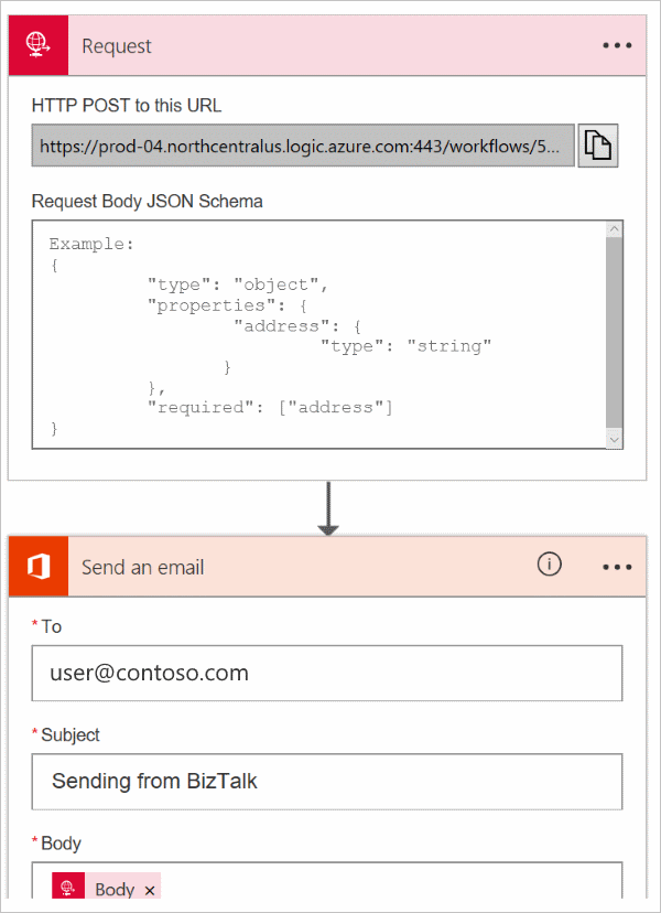 Ejemplo del adaptador de LogicApp que usa Office 365 y Outlook