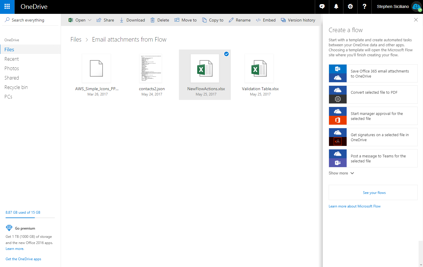 Flujo en OneDrive