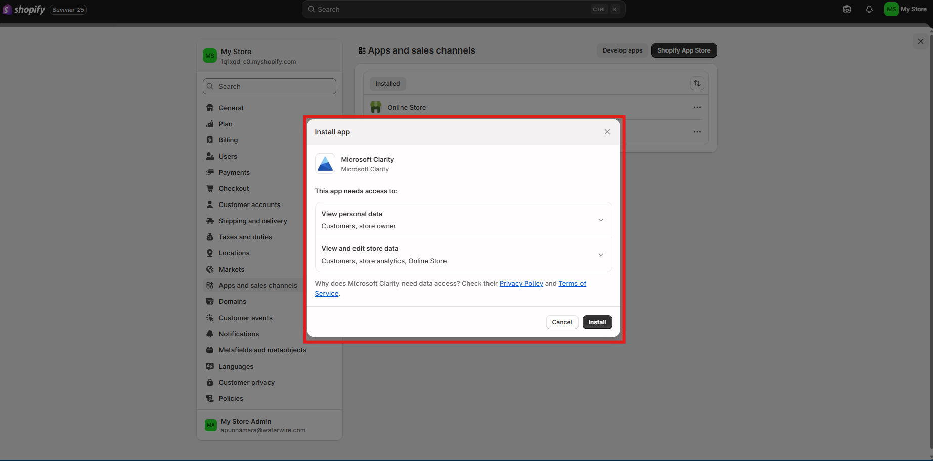 Review data access permissions.