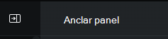 Captura de pantalla del icono que controla la alternancia del panel lateral para mostrar la placa de anclaje.
