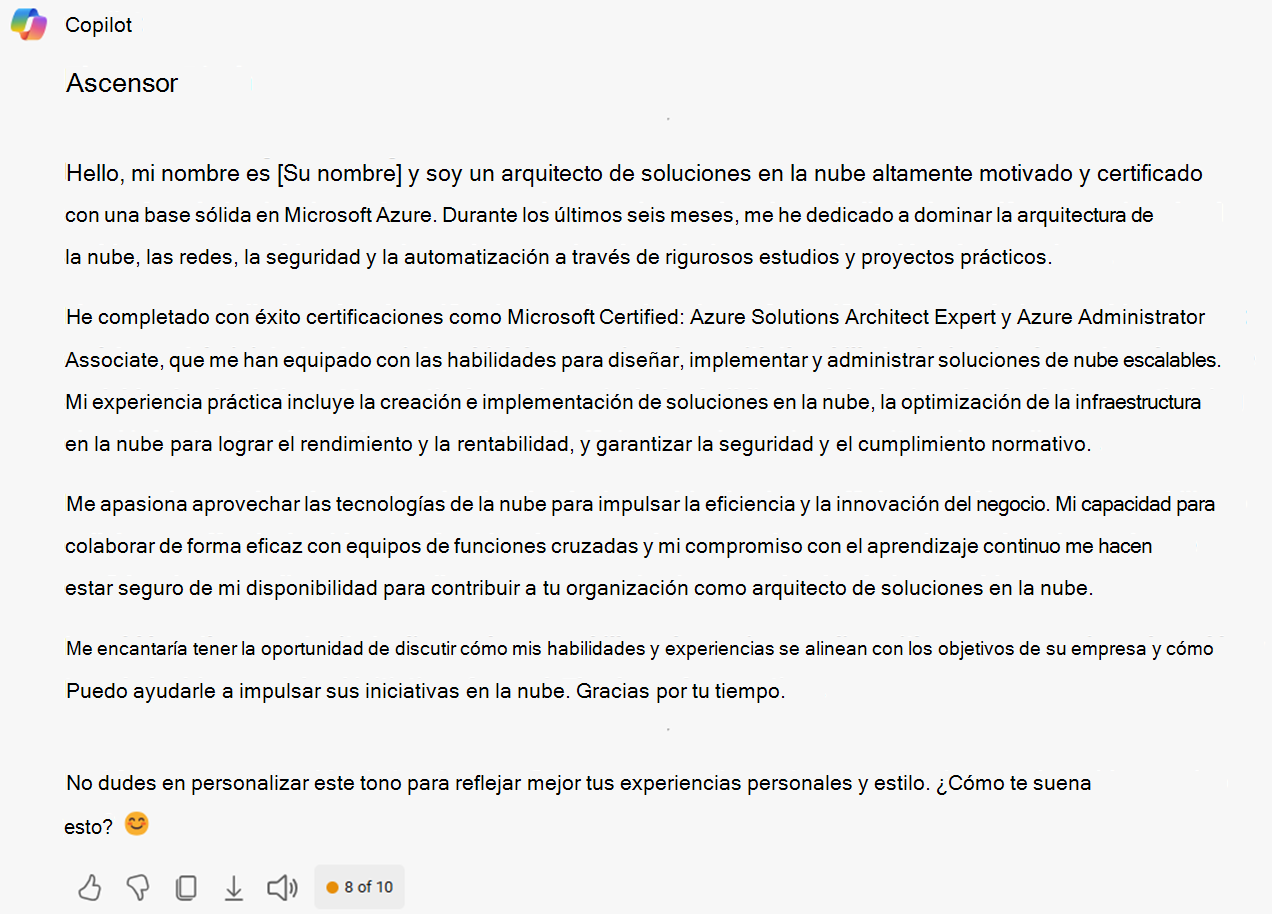 Ascensor desde Microsoft Copilot.