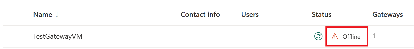 Puerta de enlace sin conexión en la página Administrar puertas de enlace.] (media/service-gateway-tshoot/manage-gateway-offline.png)
