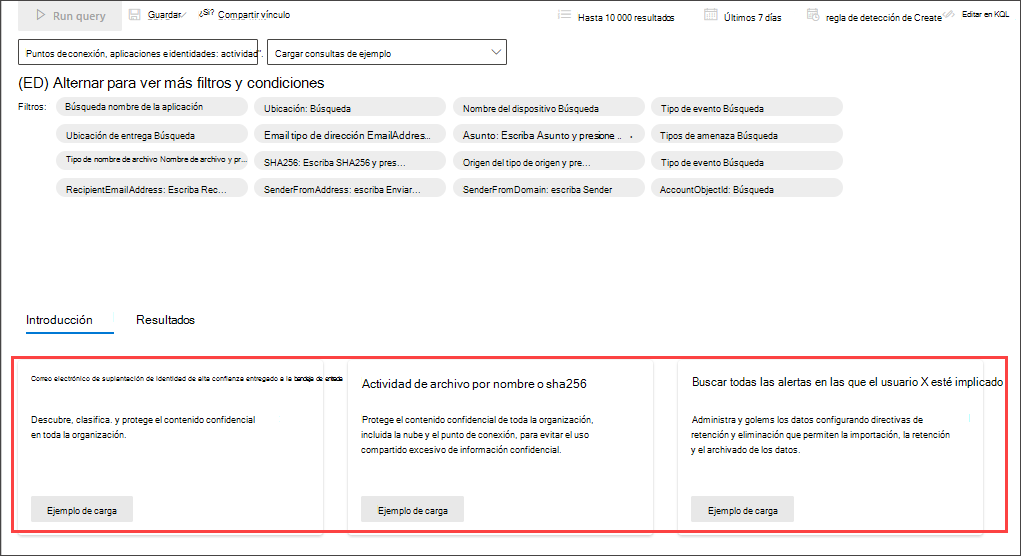 Captura de pantalla de tutoriales de consulta de introducción al generador de consultas en modo guiado