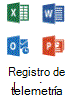Icono para el registro de telemetría en aplicaciones de Office.
