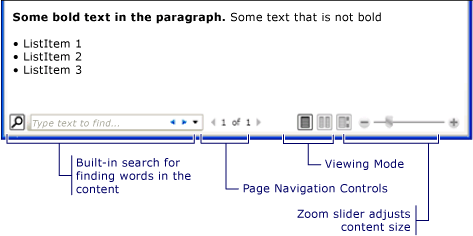 Captura de pantalla: Ejemplo de FlowDocument representado