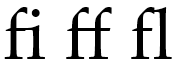 Texto con ligaduras estándar OpenType con Palatino Linotype