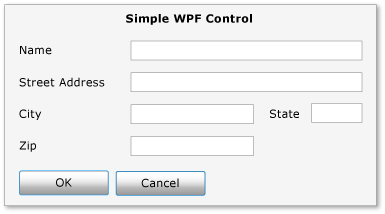 Captura de pantalla que muestra un control de WPF simple.