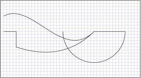 Un objeto PathGeometry con un arco que incluye dos objetos PathFigure.