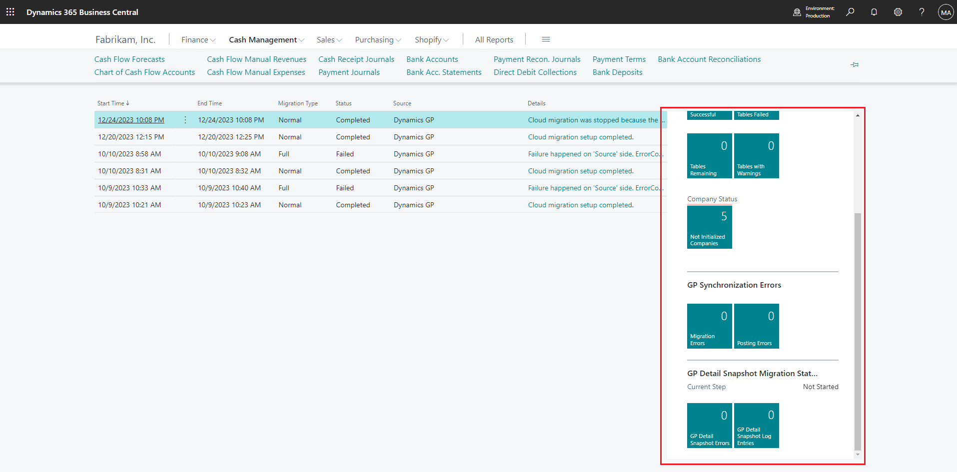 Shows the flow for cloud migration setup 