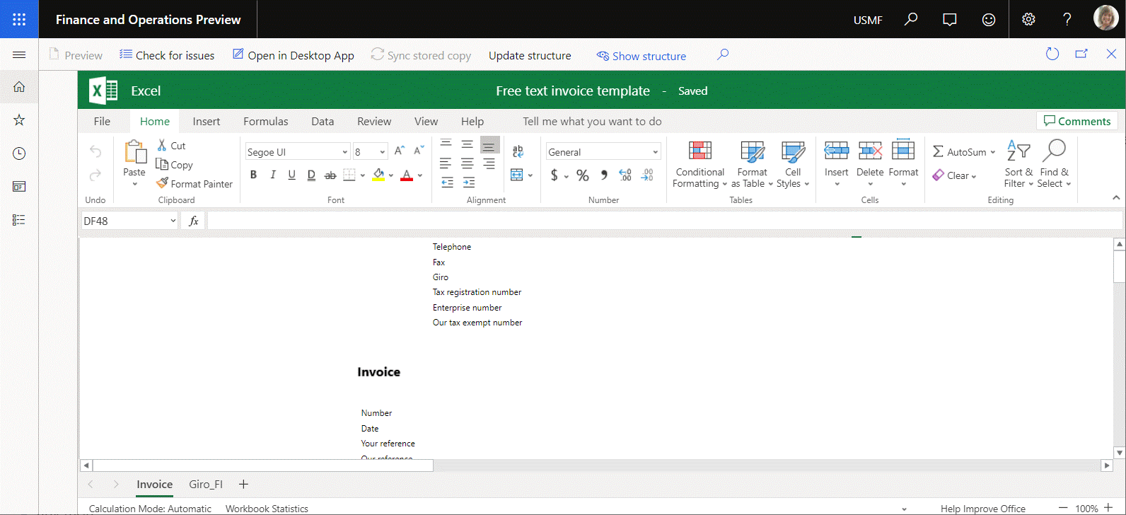 Usar el espacio de trabajo de administración de documentos empresariales para revisar la estructura actual de una plantilla editable.