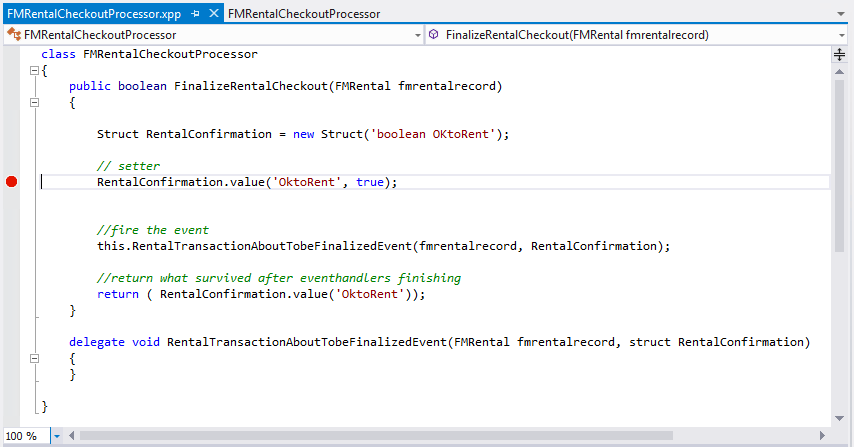 Breakpoint in FMRentalCheckoutProcessor.