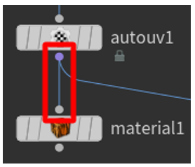 Conexión del nodo autouv1 con el nodo material1.