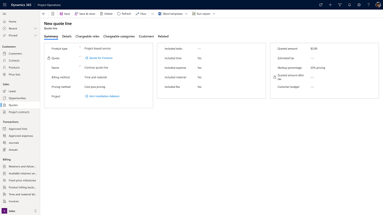 Captura de pantalla de la función de precios Cost Plus.
