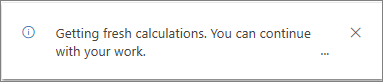 Notificación para confirmar que se vuelve a calcular.