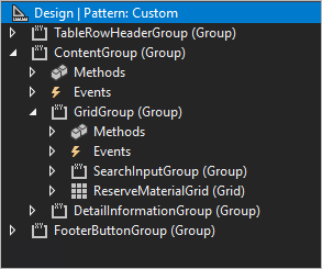 Typical code structure that aligns a grid, detail part, and quick filter Typical code structure that aligns a grid, detail part, and quick filter.