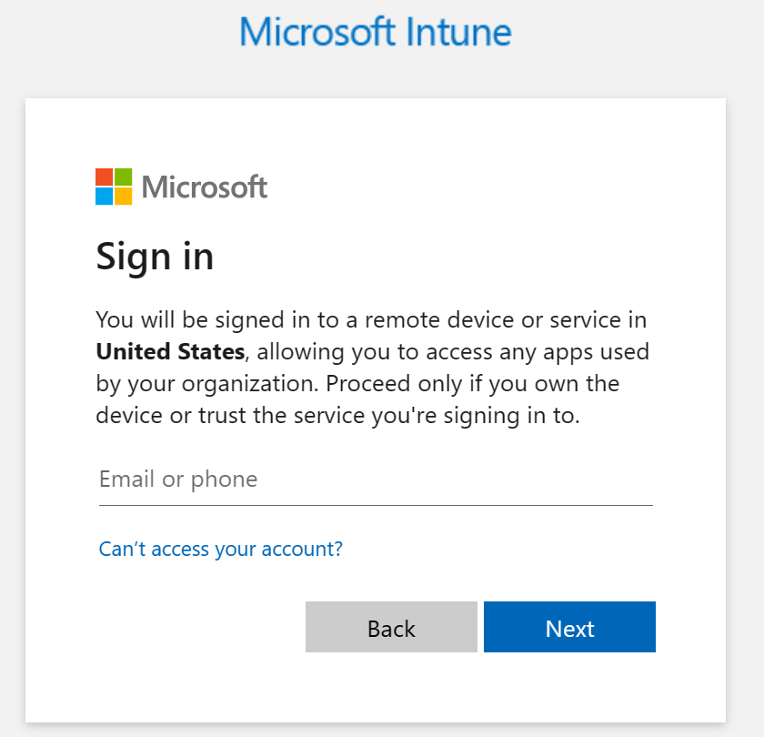 Screenshot of updated Remote Connect prompt that reads 'You will be signed in on a remote device or service, allowing you to access any apps used by your organization'.
