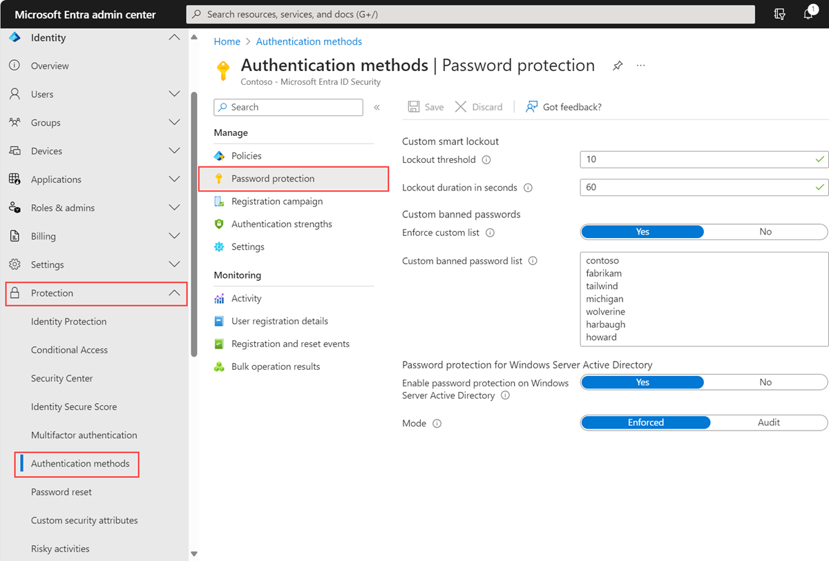 Customize the Microsoft Entra smart lockout policy in the Microsoft Entra admin center