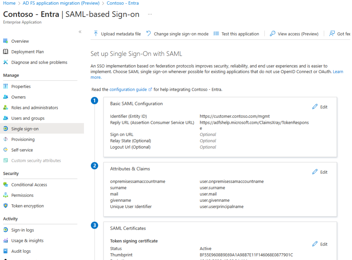 Captura de pantalla del panel de inicio de sesión basado en SAML.