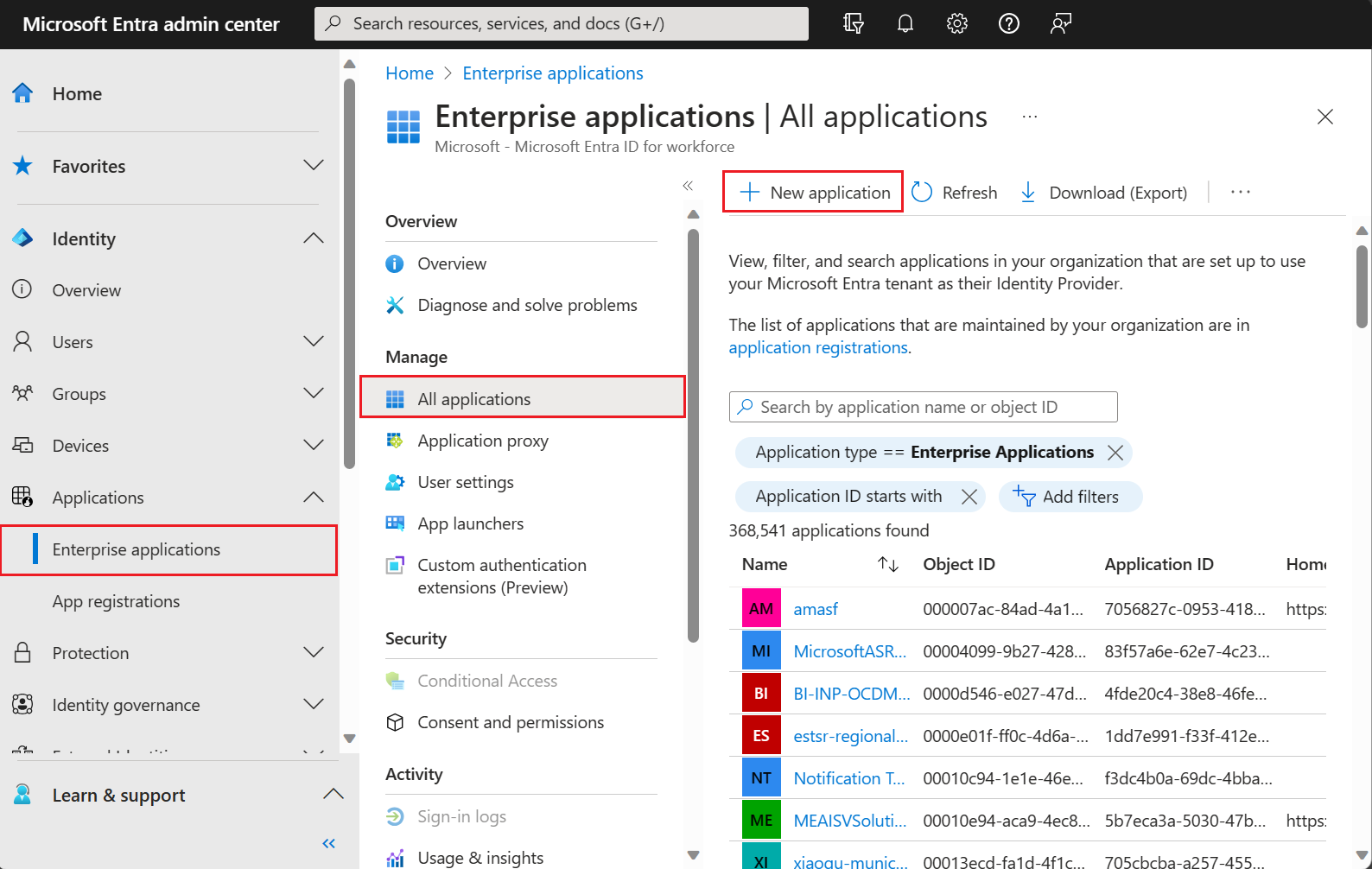 Captura de pantalla que muestra el panel galería de aplicaciones de Microsoft Entra en el [Centro de administración de Microsoft Entra](https://entra.microsoft.com).